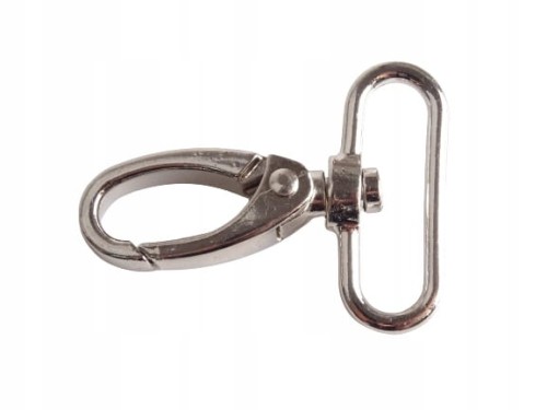 Karabińczyk gruby metalowy do paska torebki nikiel 38 - 40 mm (26) 1 sztuka