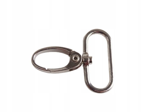 Karabińczyk metalowy nikiel 30 32 mm do paska (20)