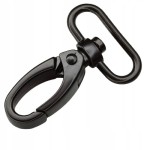 Karabińczyk gruby metalowy 30 32 / 60 mm do paska czarny mat (40)