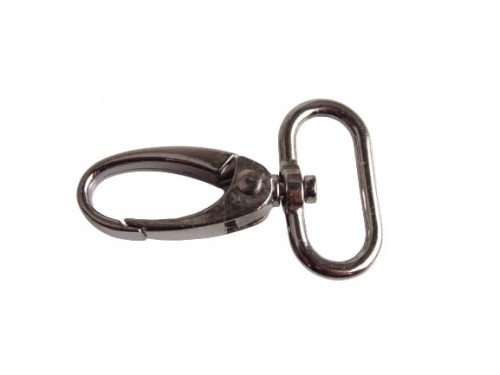 Karabińczyk metalowy 25 mm do paska torebki czarny nikiel (42)