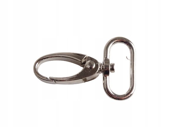 Karabińczyk metalowy nikiel 20 mm do paska torebki (12)