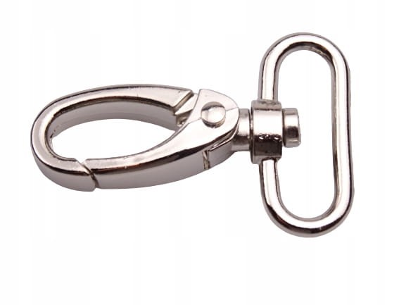 Karabińczyk metalowy nikiel 30 32 mm do paska torebki (25)