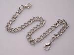 Łańcuszek metalowy z karabińczykiem 23 cm srebrny