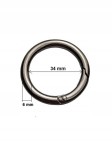 Kółko kaletnicze otwierane 34 / 6 mm czarny nikiel