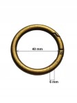 Kółko kaletnicze otwierane 40 / 6 mm stare złoto
