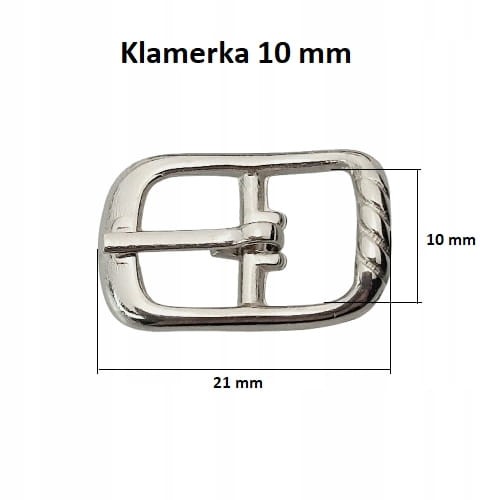 Klamerki Polskie sprzączki do butów 10 mm srebrny 10 sztuk (41)