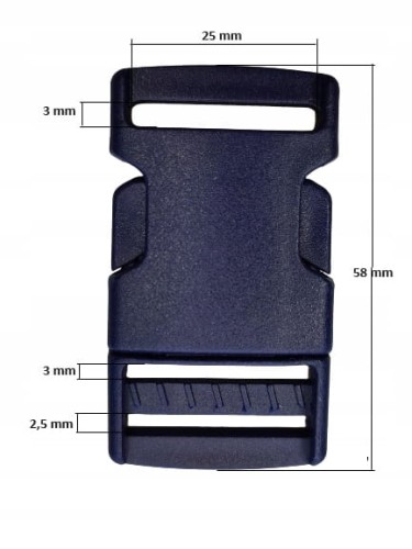 Klamra zatrzaskowa plastikowa 25 mm do paska 10 sztuk granatowy