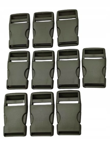 Klamra zatrzaskowa plastikowa 30 mm do paska 10 szt oliwka