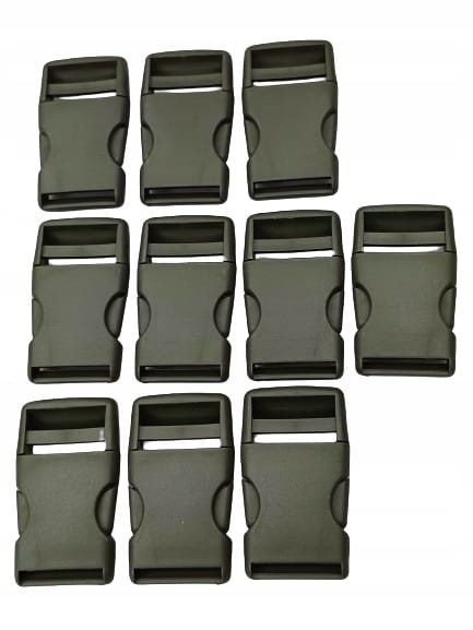 Klamra zatrzaskowa plastikowa 30 mm do paska 10 szt oliwka