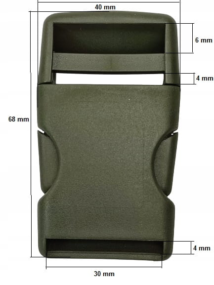 Klamra zatrzaskowa plastikowa 30 mm do paska 10 szt oliwka