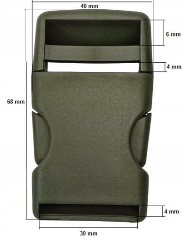 Klamra zatrzaskowa plastikowa 30 mm do paska 1 szt oliwka