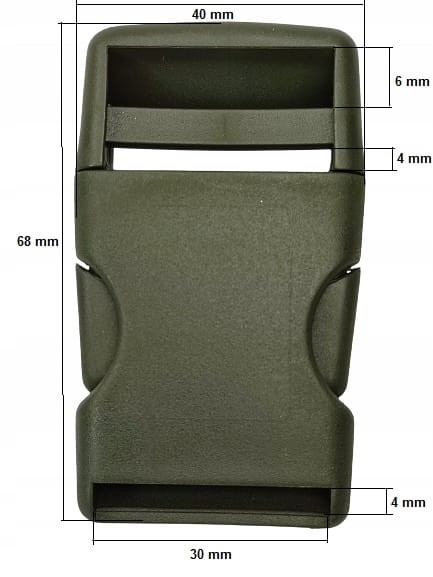 Klamra zatrzaskowa plastikowa 30 mm do paska 1 szt oliwka