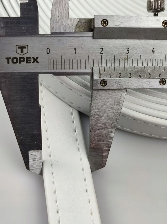 Pasek eko skóra do torebki 19 mm / 1 metr biały