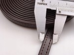 Pasek eko skóra na metry bez okucia do torebki 10 mm / 1 metr ciemny brąz