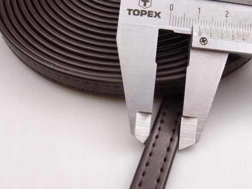 Pasek eko skóra na metry bez okucia do torebki 10 mm / 1 metr ciemny brąz