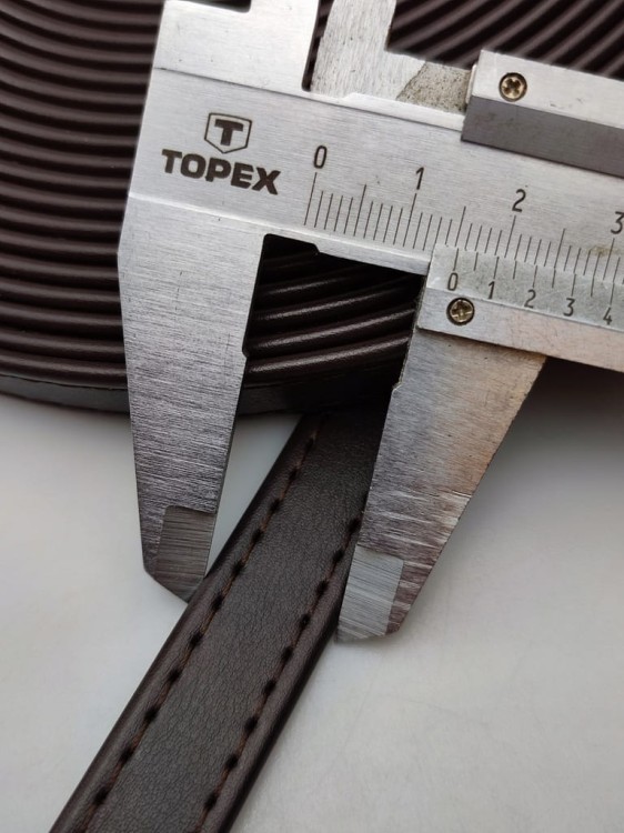 Pasek eko skóra do torebki 15 mm / 1 metr ciemny brąz