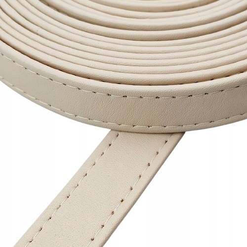 Pasek skórzany do torebki 20 mm / 100 cm beżowy