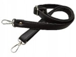 Pasek ucho do torebki 20 mm czarny z karabińczykami srebrne 64 - 115 cm