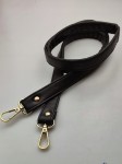 Pasek ucho do torebki 20 mm czarny z karabińczykami złote 120 cm