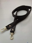Pasek ucho do torebki 20 mm czarny z karabińczykami złote 120 cm