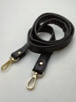 Pasek ucho do torebki 20 mm czarny z karabińczykami złote 120 cm
