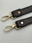 Pasek ucho do torebki 20 mm czarny z karabińczykami złote 120 cm