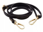 Pasek ucho do torebki czarny 10 mm z karabińczykami złotymi 68-120