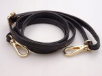 Pasek ucho do torebki czarny 10 mm z karabińczykami złotymi 68-120