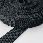 Taśma nośna parciana gruba 25 / 2 mm CZARNA 50 metrów