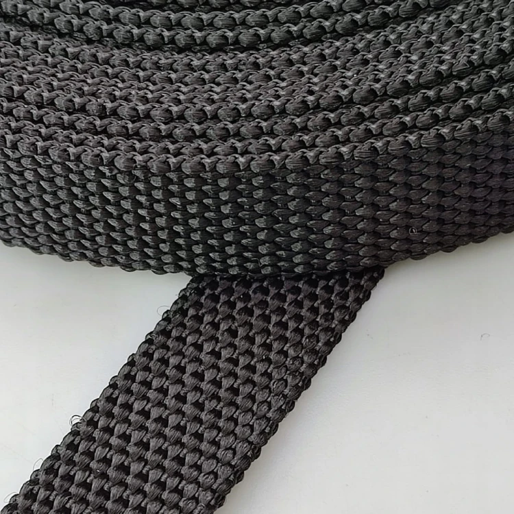 Taśma nośna parciana gruba 20 / 2 mm CZARNA 50 metrów