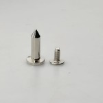 Ćwieki kolec na obroże ozdoba metalowa skręcana 17 / 9 mm srebrny 10 sztuk