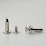 Ćwieki kolec na obroże ozdoba metalowa skręcana 17 / 9 mm srebrny 10 sztuk