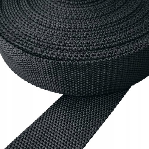 Taśma nośna parciana gruba 40 / 2 mm CZARNA 1 metr