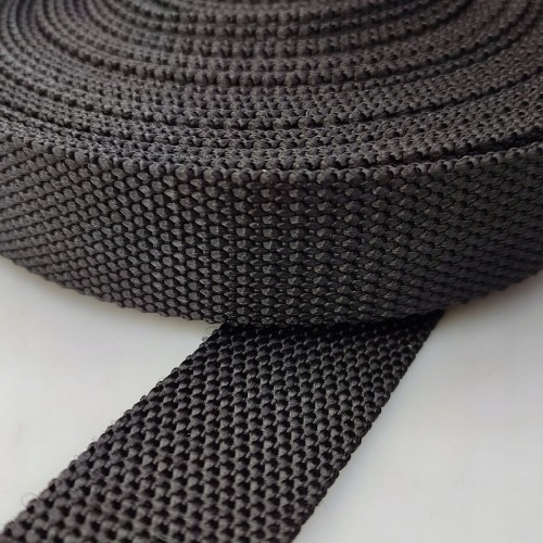 Taśma nośna parciana gruba 40 / 2 mm CZARNA 1 metr
