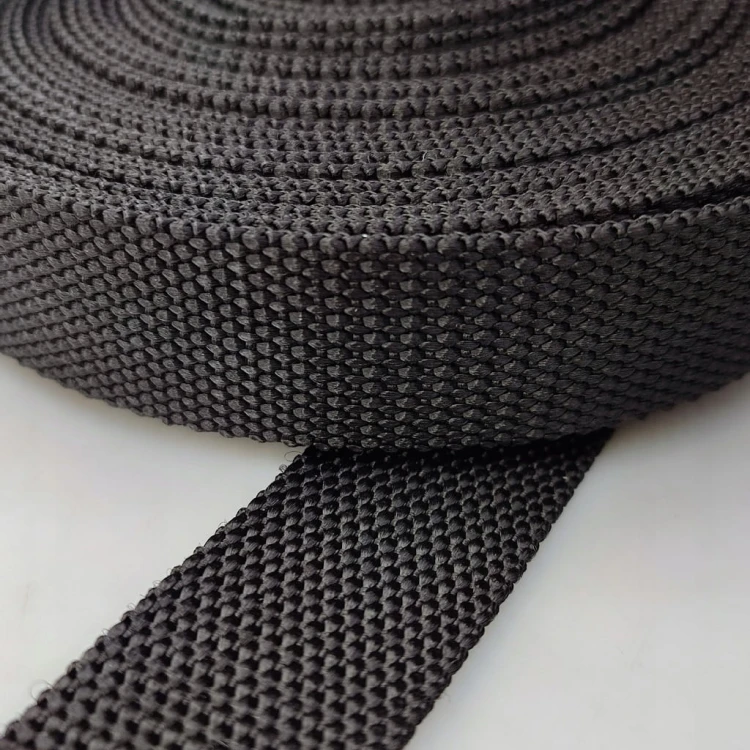 Taśma nośna parciana gruba 40 / 2 mm CZARNA 1 metr