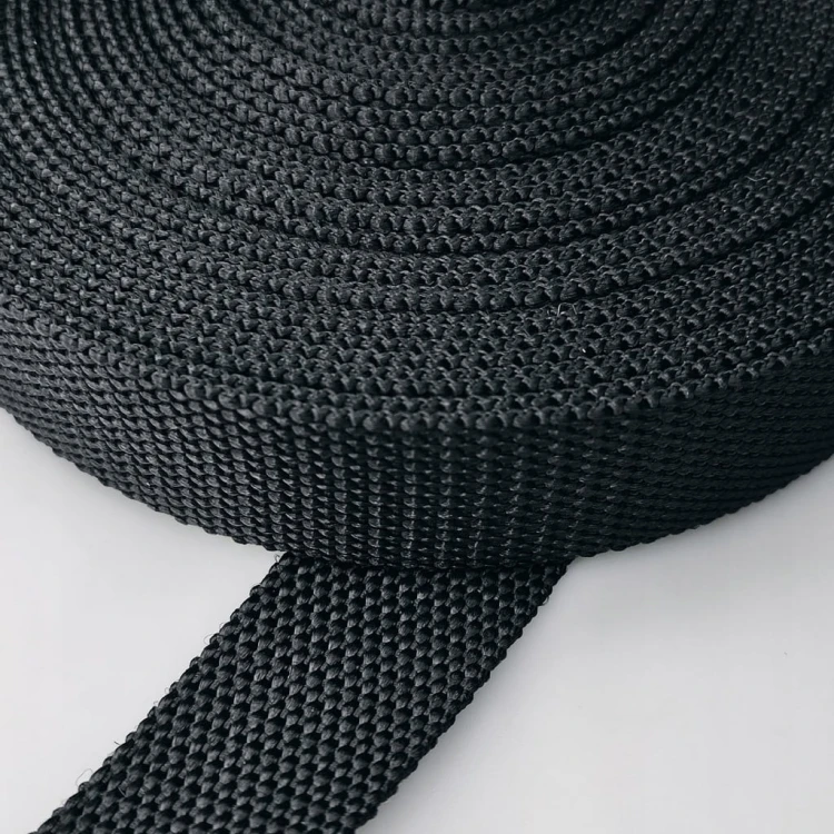 Taśma nośna parciana gruba 30 / 2 mm CZARNA 1 metr