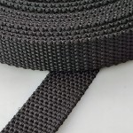 Taśma nośna parciana gruba 20 / 2 mm CZARNA 1 metr