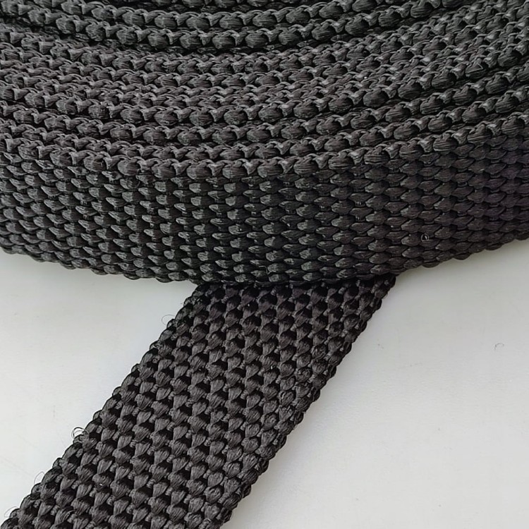 Taśma nośna parciana gruba 20 / 2 mm CZARNA 1 metr