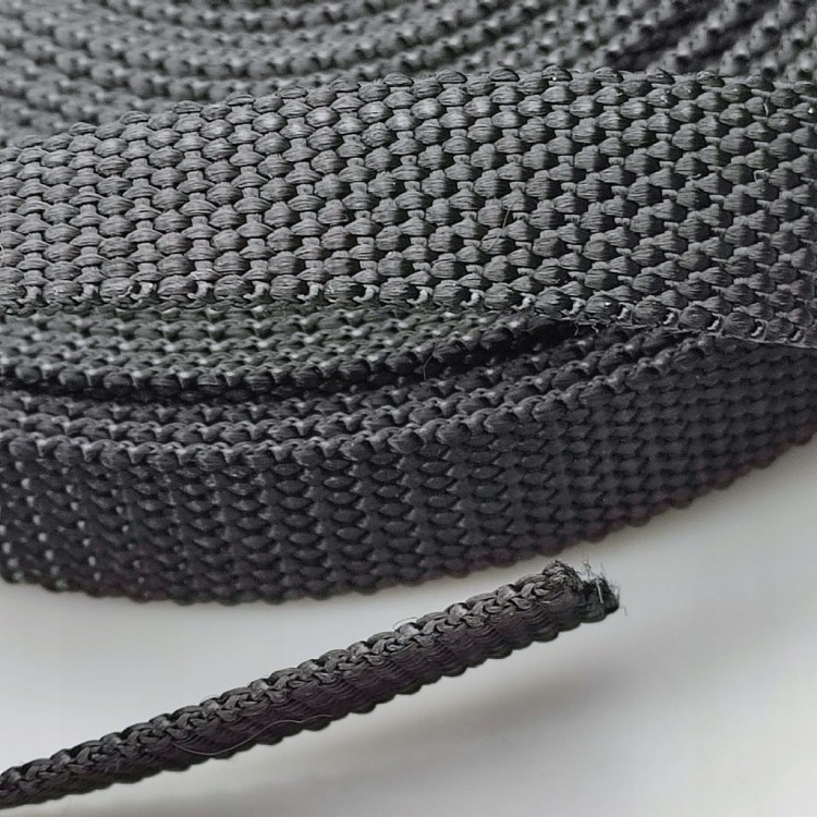 Taśma nośna parciana gruba 20 / 2 mm CZARNA 1 metr