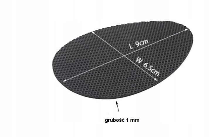 Zelówki samoprzylepne antypoślizgowe gumowe butów 9 x 6,5 cm czarne