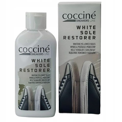 Wybielanie żółtych podeszw gumowych do sneakersów WHITE SOLE RESTORER 150ml