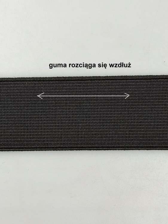 Guma taśma elastyczna poliestrowa tkana 5 cm czarna 1 metr
