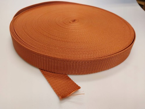 TAŚMA NOŚNA 50 mm 1,3mm jasny brąz PARCIANA 1 mb