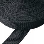 Taśma nośna parciana gruba 30 / 2 mm CZARNA 10 metrów