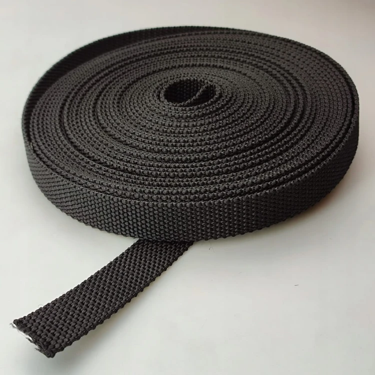 Taśma nośna parciana gruba 25 / 2 mm CZARNA 10 metrów