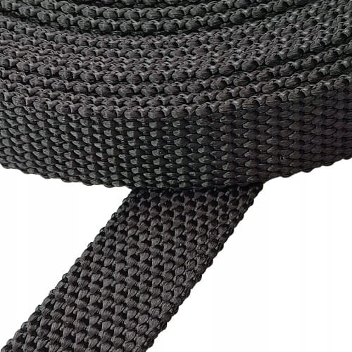 Taśma nośna parciana gruba 20 / 2 mm CZARNA 10 metrów