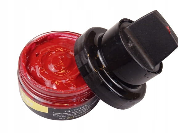 Pasta krem woskowy DELICATE CRAM z gąbką do butów 50 ml ciemna wiśnia