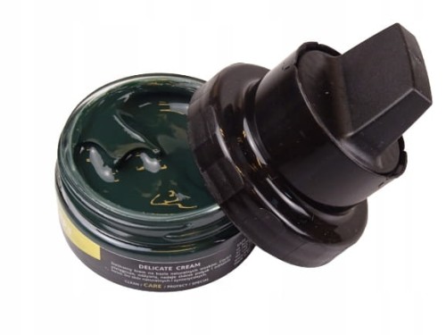 Pasta krem woskowy DELICATE CRAM z gąbką do butów 50 ml ciemnozielony