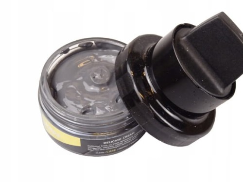 Pasta krem woskowy DELICATE CRAM z gąbką do butów 50 ml jasno szary 114