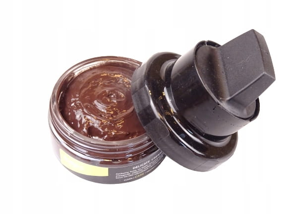 Pasta krem woskowy DELICATE CREAM z gąbką do butów 50 ml ciemny brąz